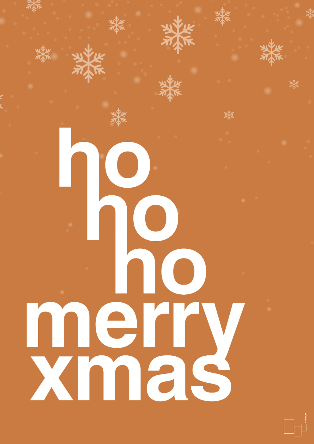 plakat: ho ho ho merry xmas - rumba orange-Jul-A1two3