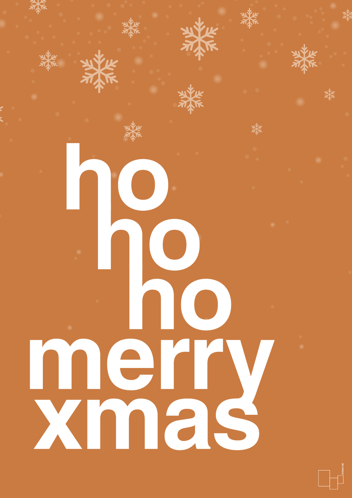 plakat: ho ho ho merry xmas - rumba orange-Jul-A1two3