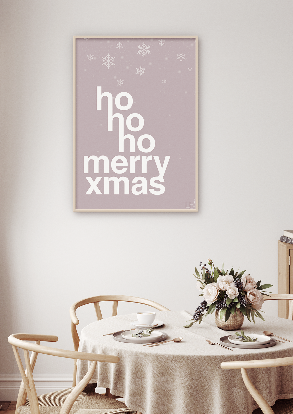 plakat: ho ho ho merry xmas - honeycomb-Jul-A1two3
