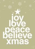 plakat: joy love peace belive xmas - back to nature-Jul-A1two3