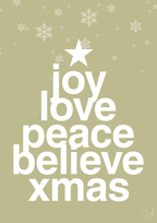 plakat: joy love peace belive xmas - back to nature-Jul-A1two3
