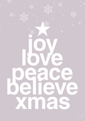 plakat: joy love peace belive xmas - dusty lilac-Jul-A1two3