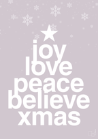 plakat: joy love peace belive xmas - dusty lilac-Jul-A1two3