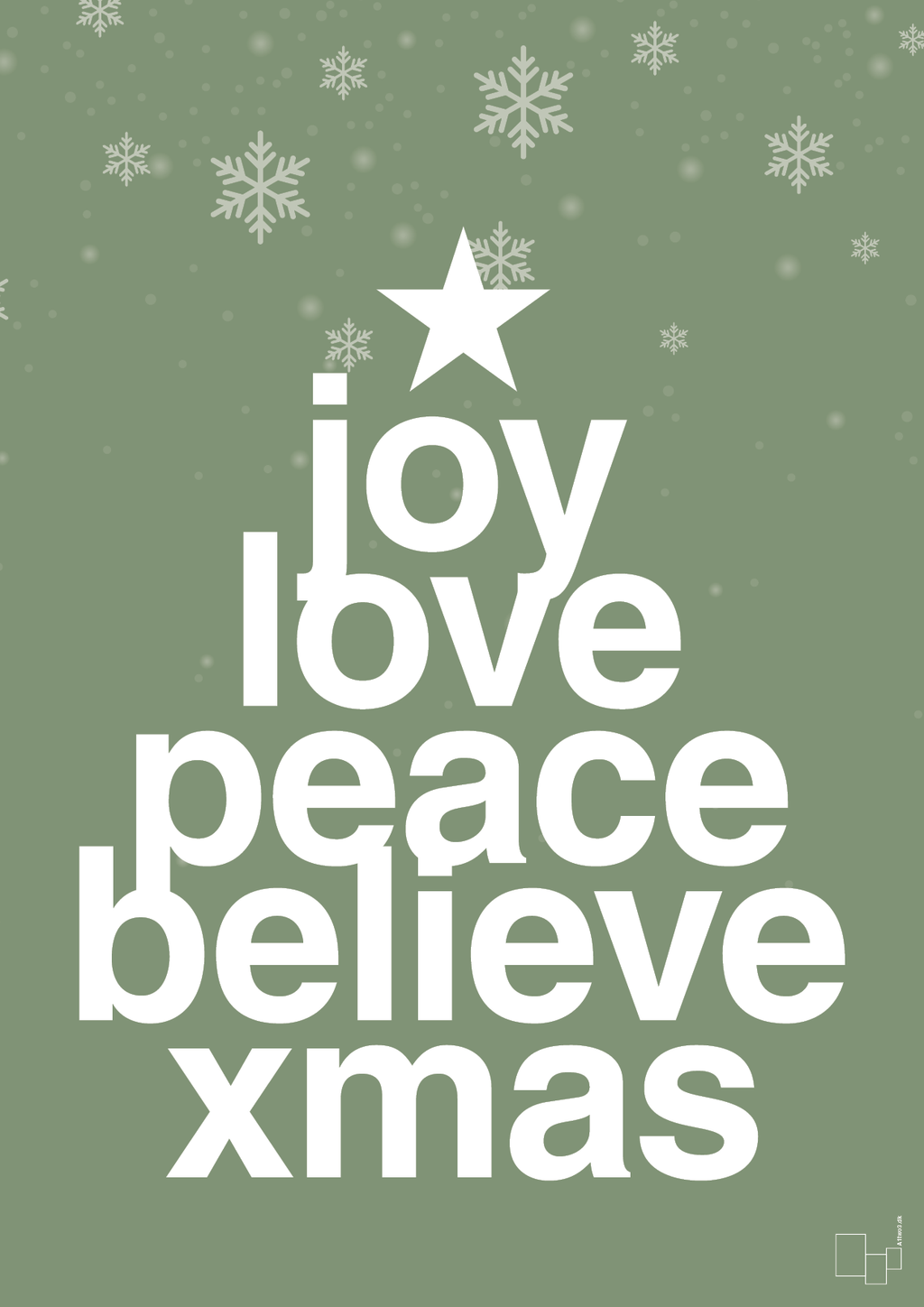 plakat: joy love peace belive xmas - jade-Jul-A1two3