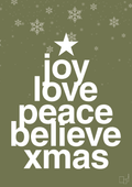 plakat: joy love peace belive xmas - secret meadow-Jul-A1two3