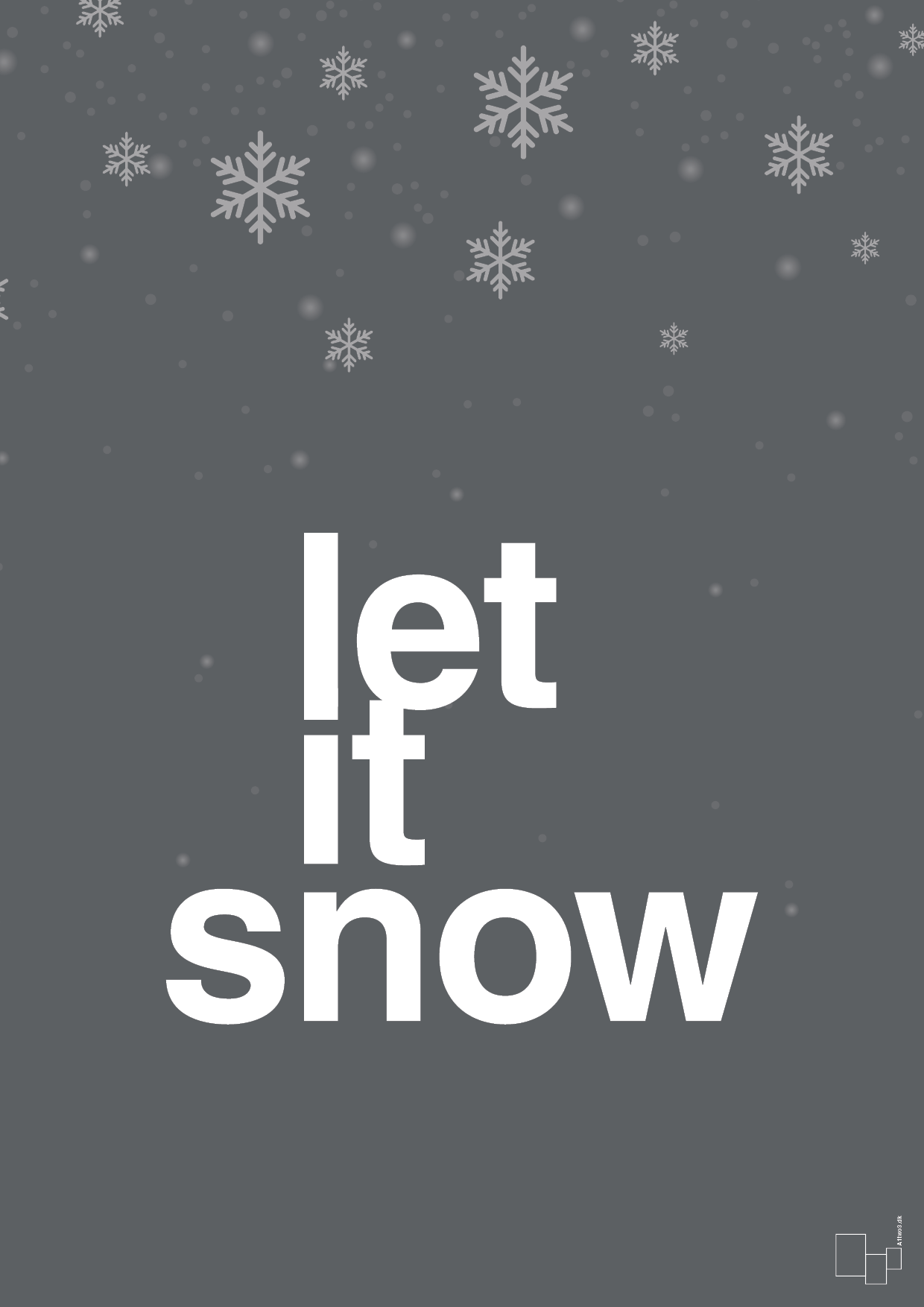 plakat: let it snow - graphic charcoal-Jul-A1two3