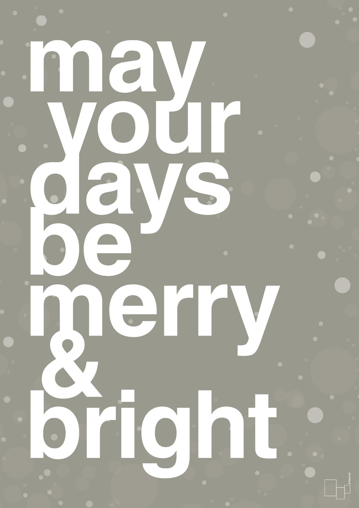 plakat: may your days be merry and bright - battleship gray-Jul-A1two3