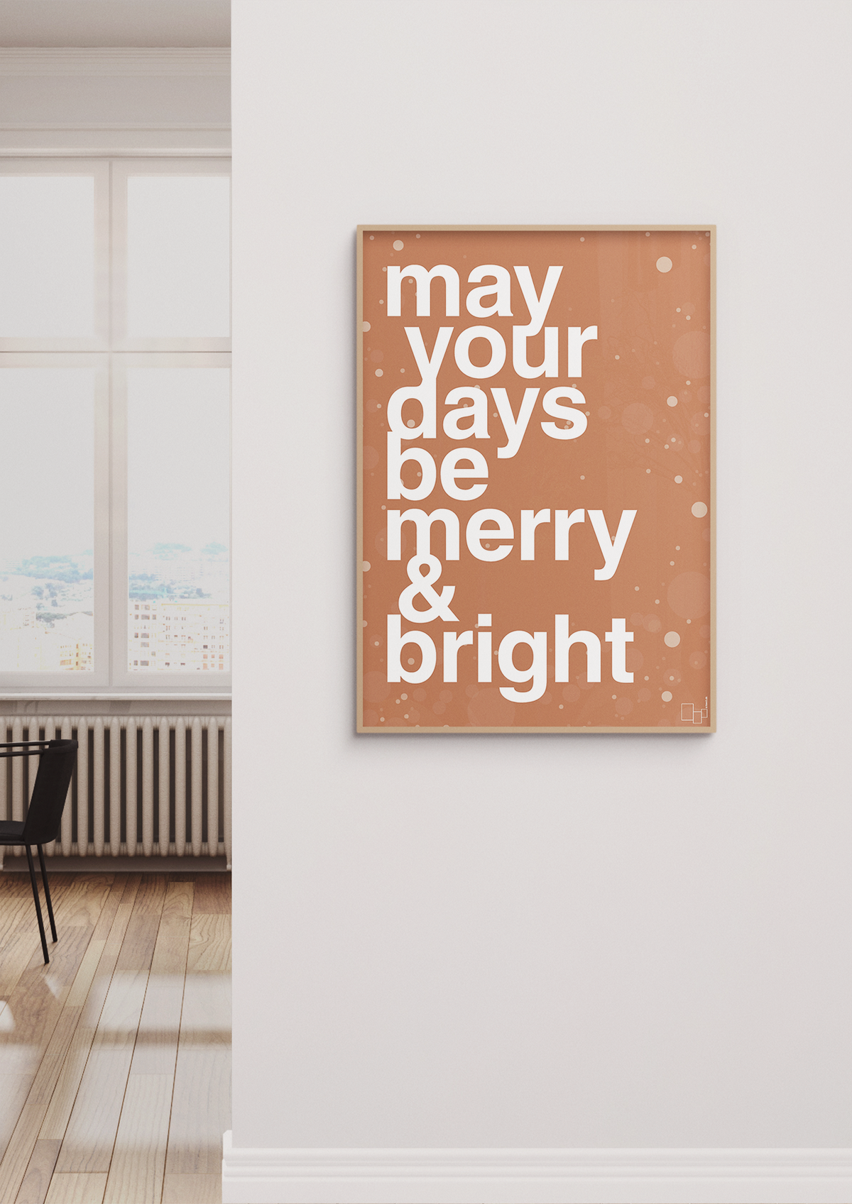 plakat: may your days be merry and bright - painters white-Jul-A1two3