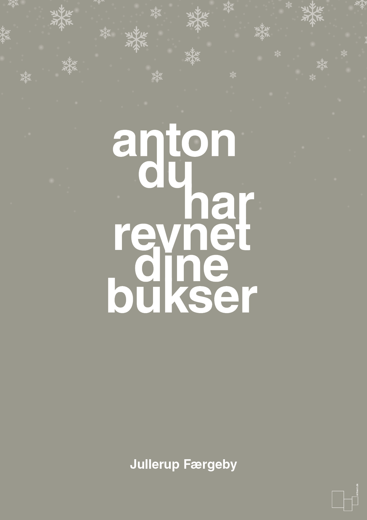 plakat: anton du har revnet dine bukser - battleship gray-Jul-A1two3