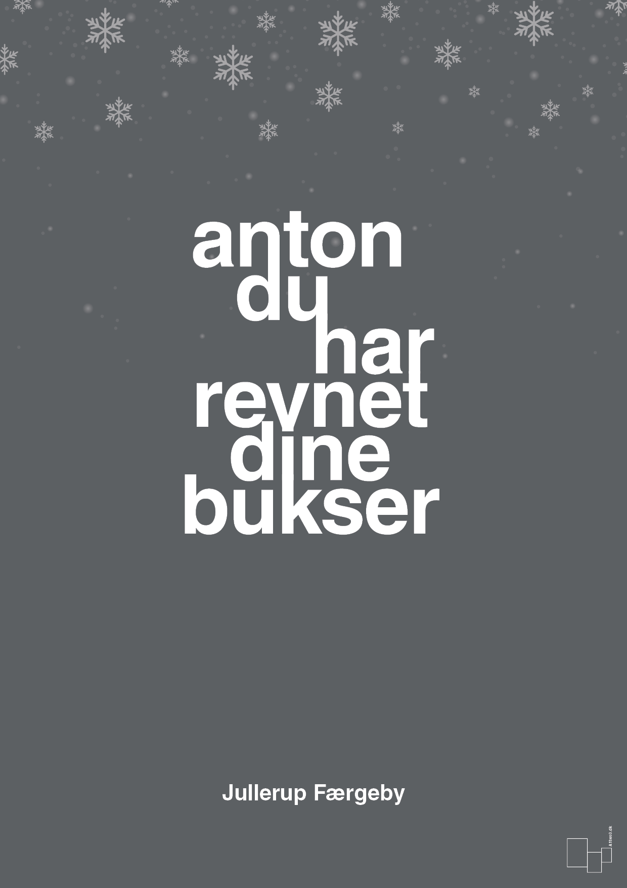 plakat: anton du har revnet dine bukser - graphic charcoal-Jul-A1two3