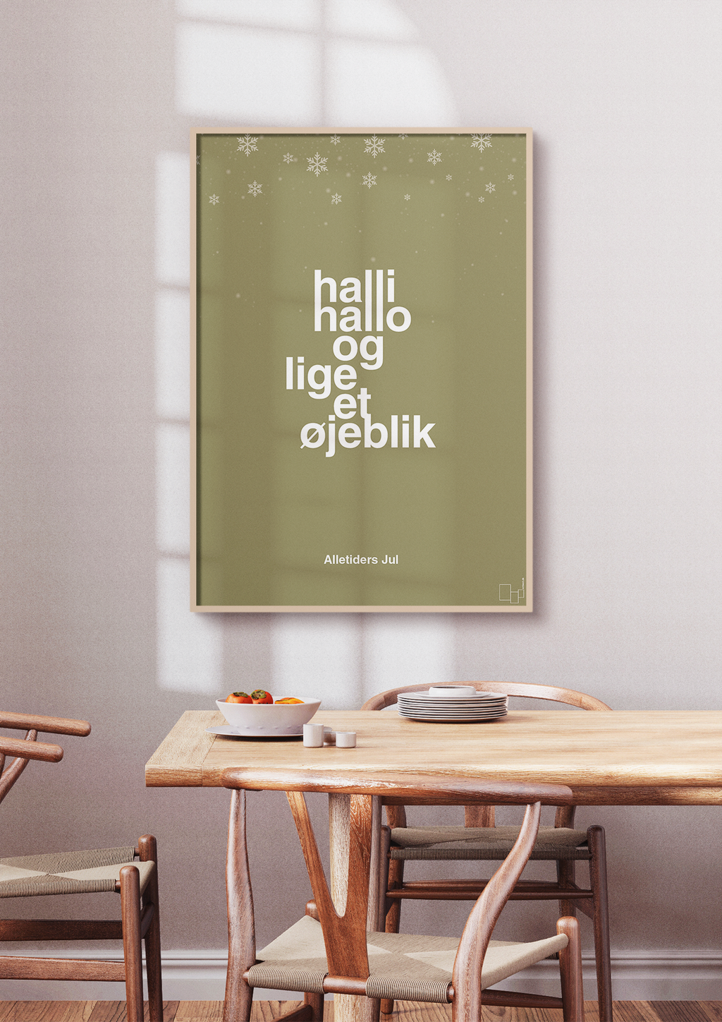 plakat: halli hallo og lige et øjeblik - painters white-Jul-A1two3