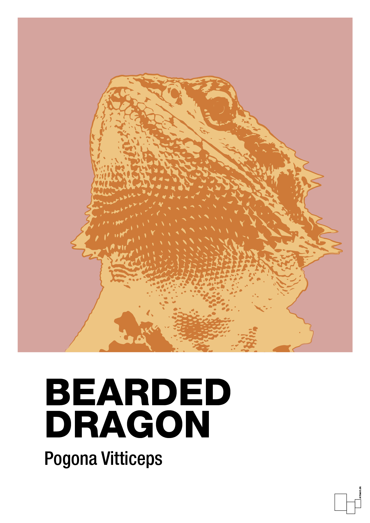 plakat: bearded dragon - bubble shell-Dyr-A1two3