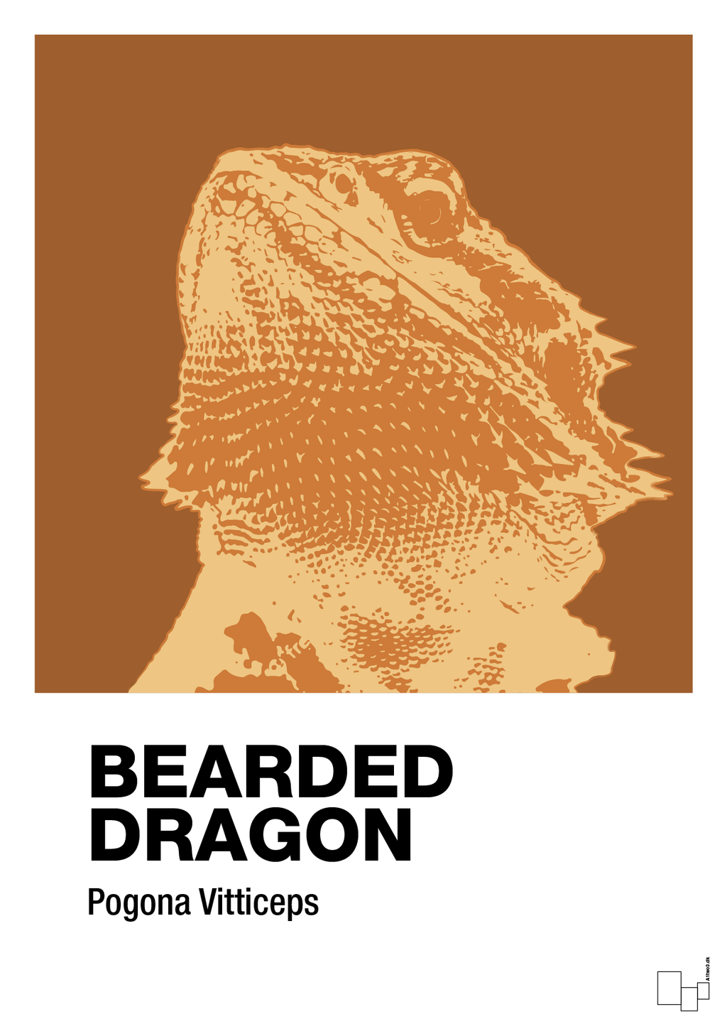 plakat: bearded dragon - cognac-Dyr-A1two3
