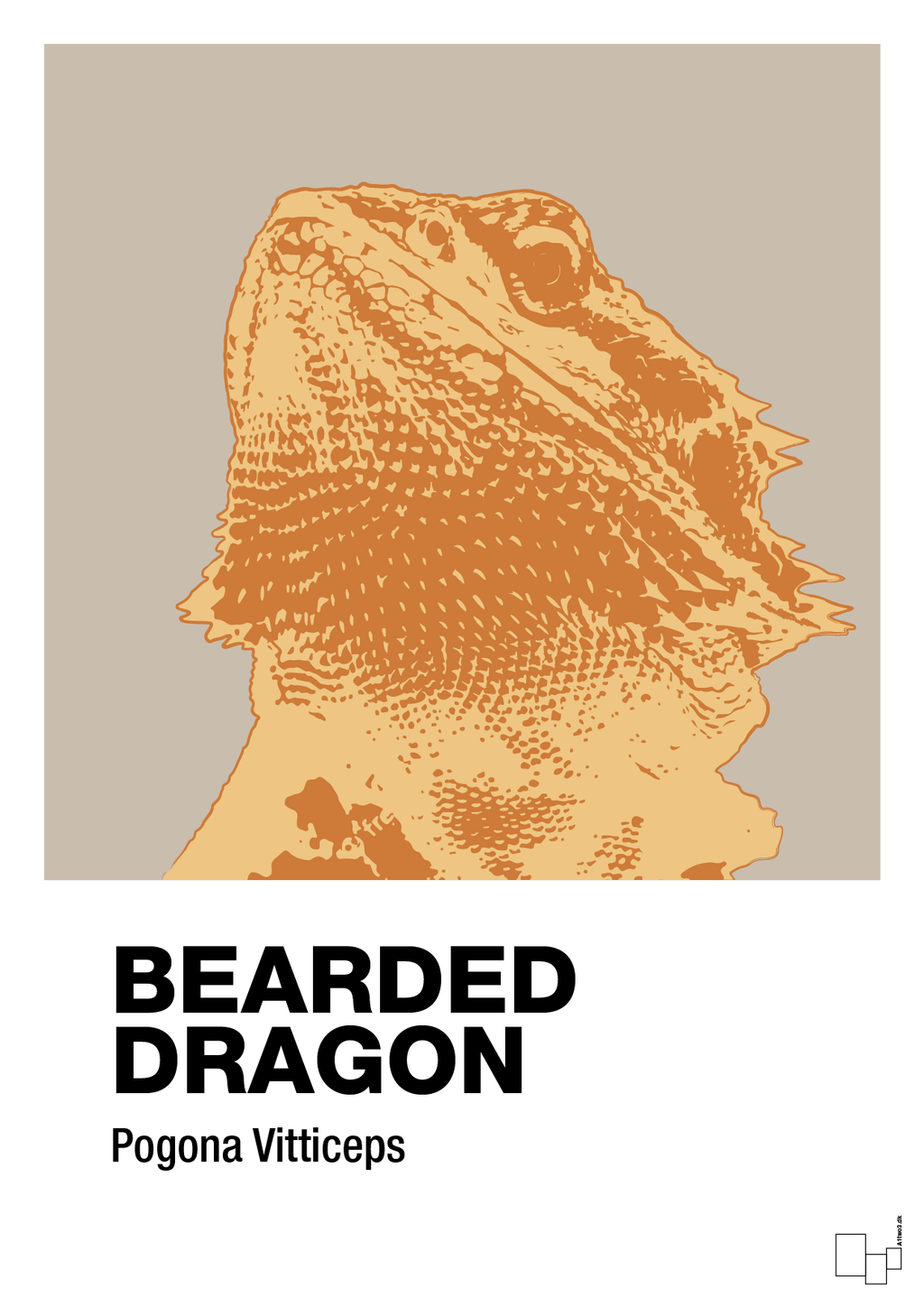 plakat: bearded dragon - creamy mushroom-Dyr-A1two3