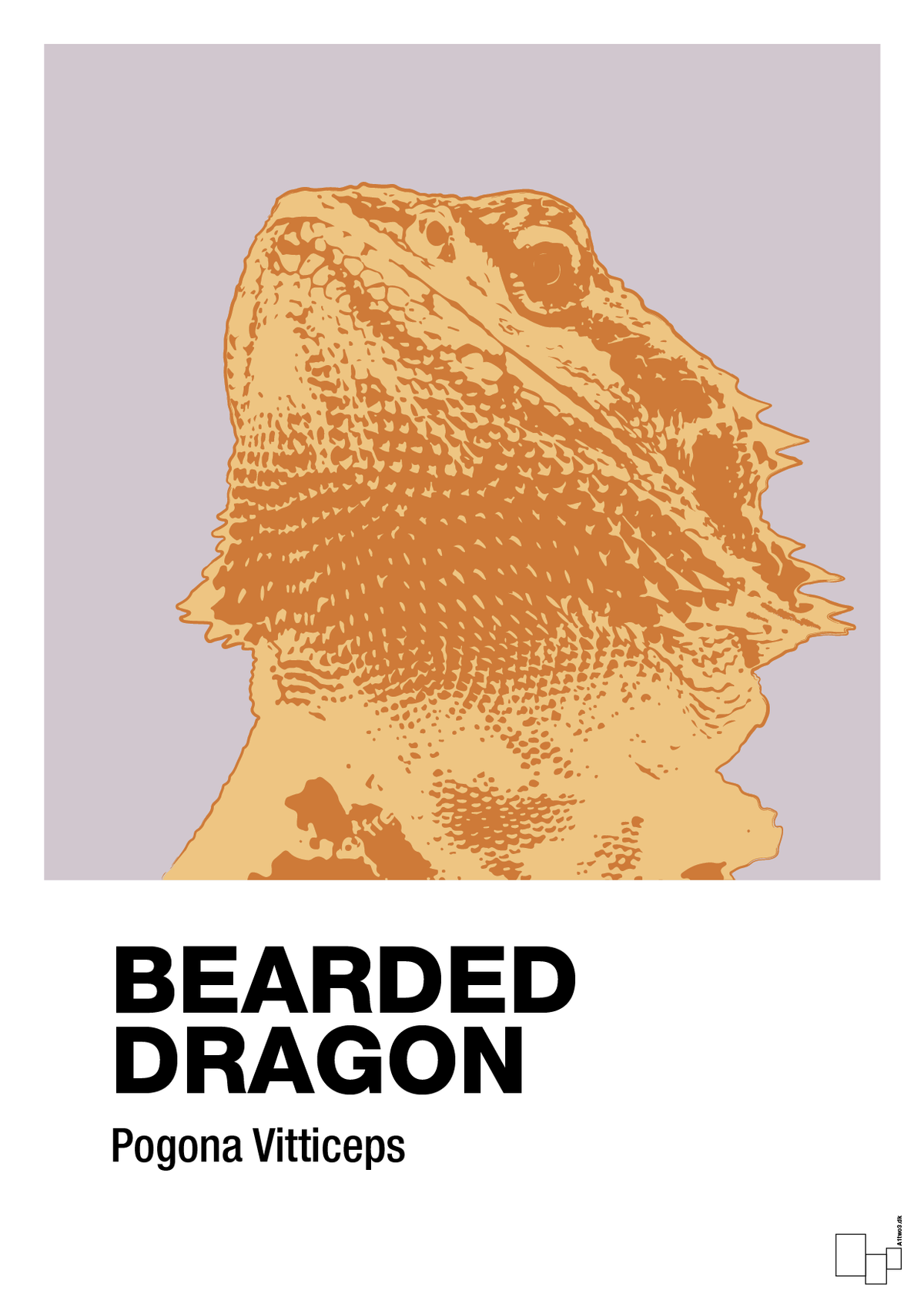 plakat: bearded dragon - dusty lilac-Dyr-A1two3