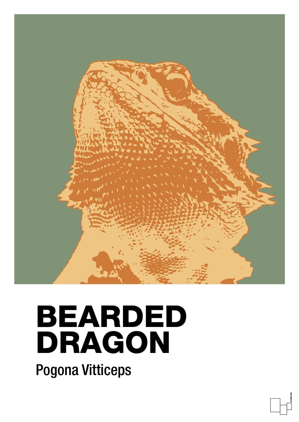 plakat: bearded dragon - jade-Dyr-A1two3