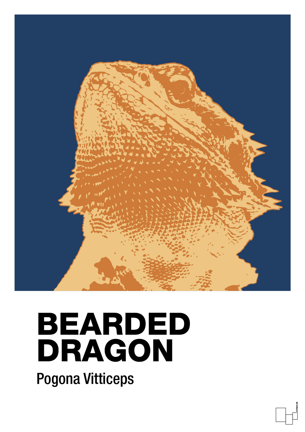 plakat: bearded dragon - lapis blue-Dyr-A1two3