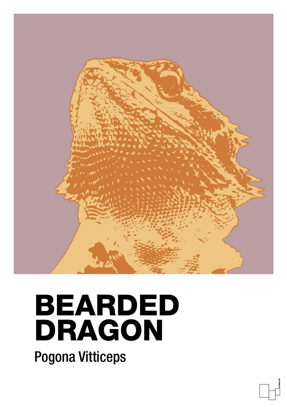 plakat: bearded dragon - light rose-Dyr-A1two3