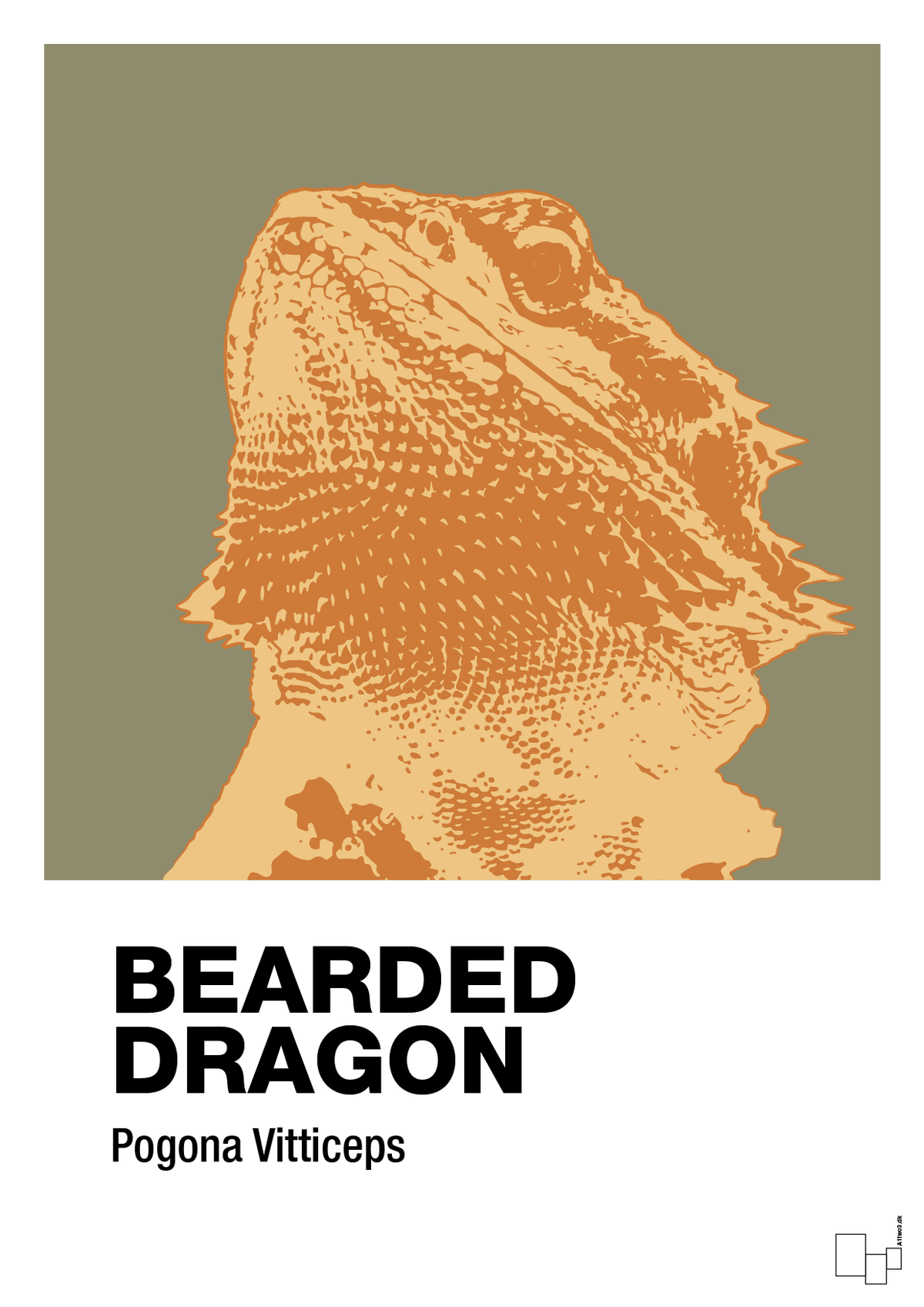 plakat: bearded dragon - misty forrest-Dyr-A1two3