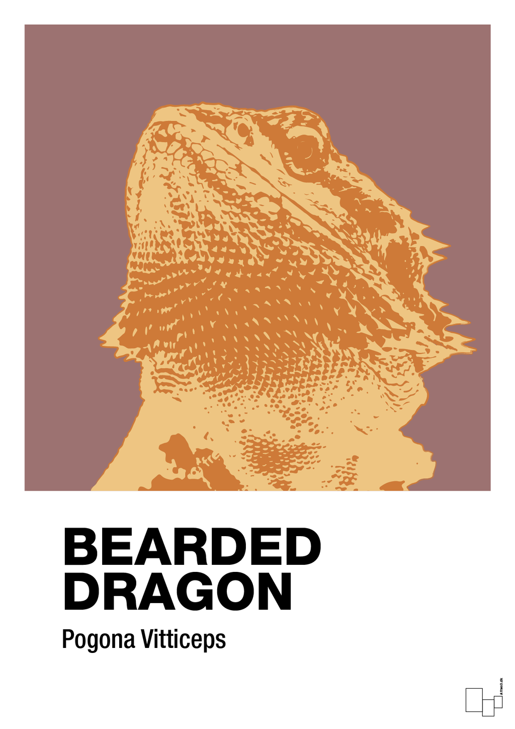 plakat: bearded dragon - plum-Dyr-A1two3