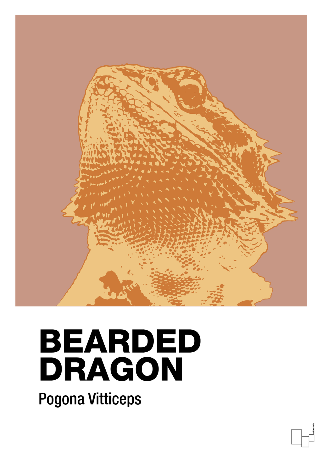 plakat: bearded dragon - powder-Dyr-A1two3