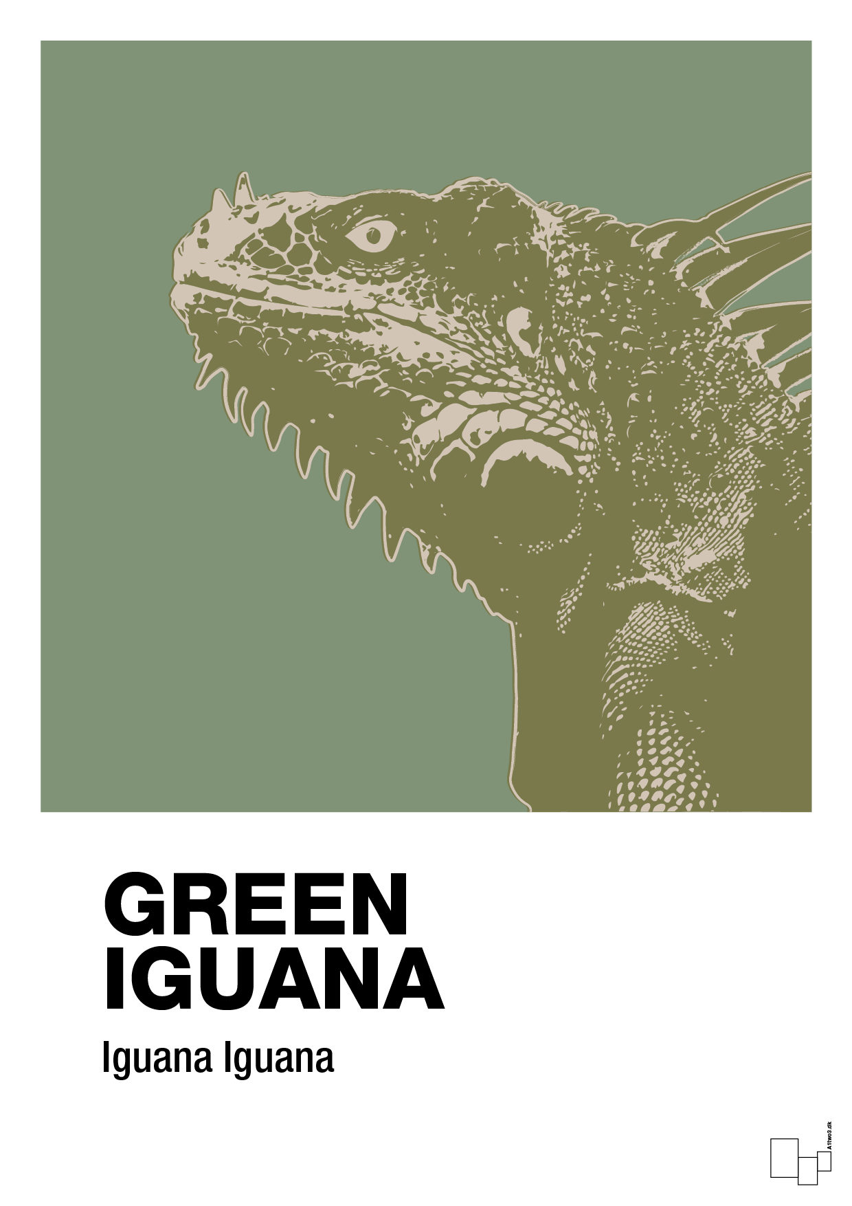 plakat: green iguana - jade-Dyr-A1two3