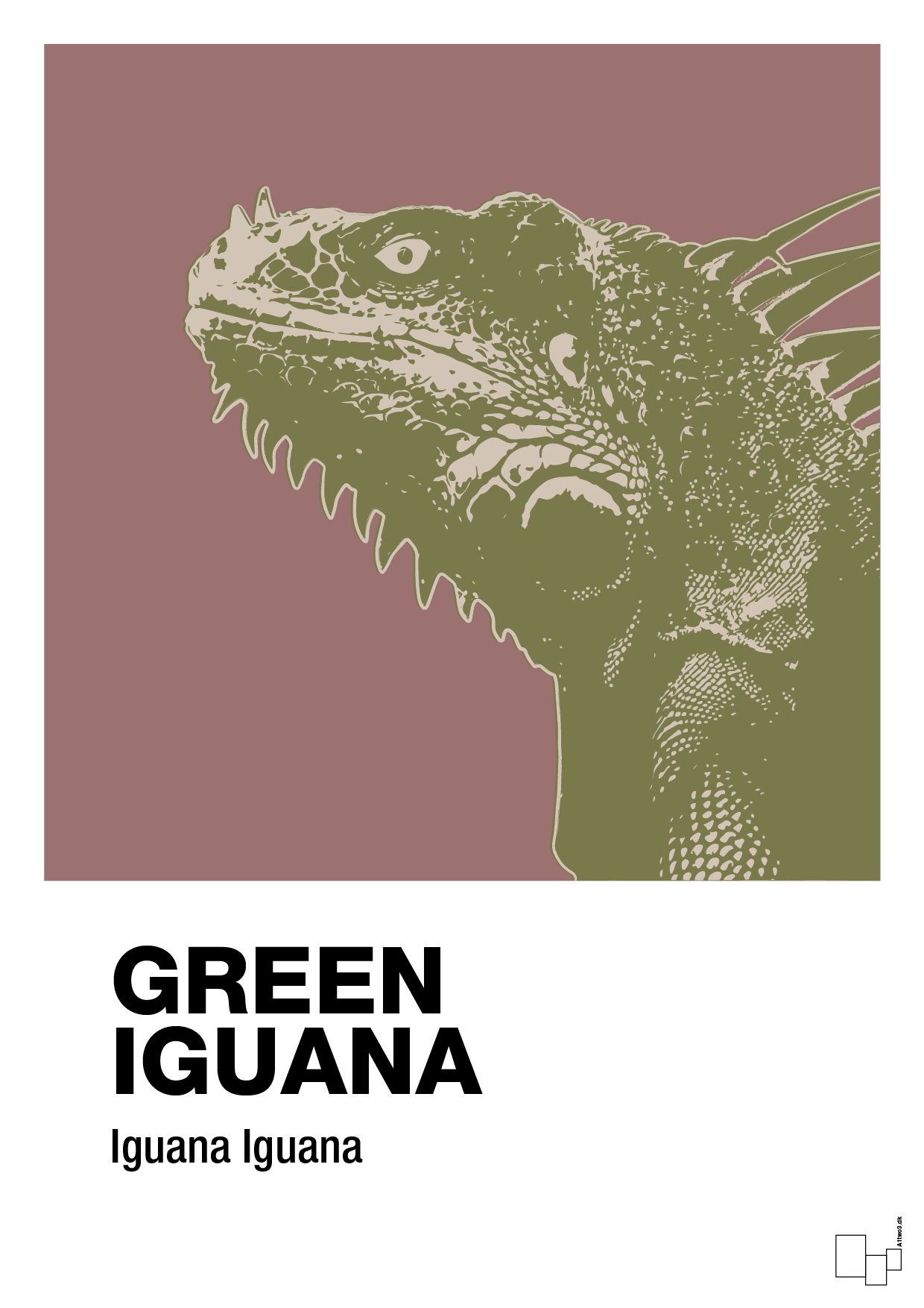 plakat: green iguana - plum-Dyr-A1two3