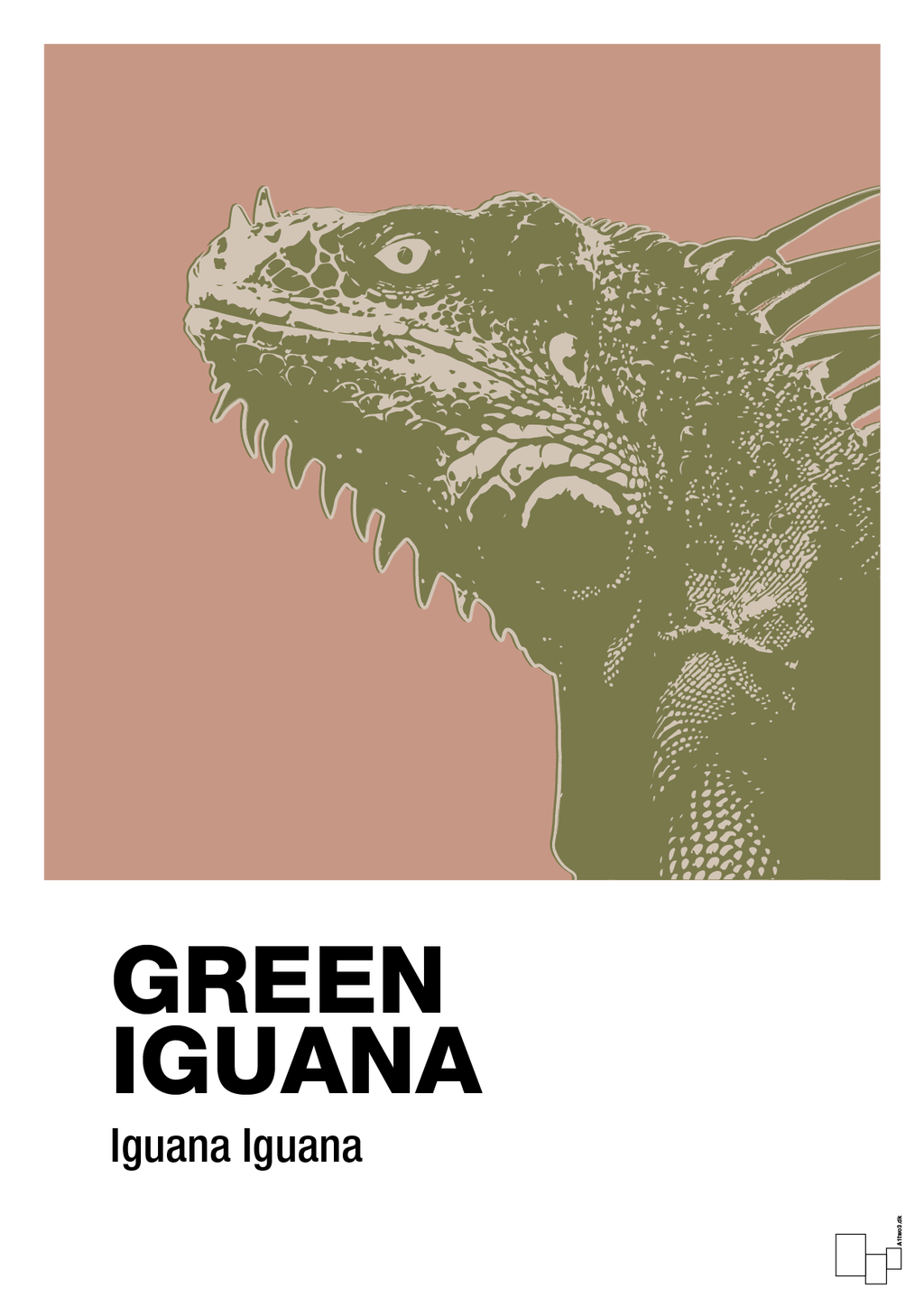 plakat: green iguana - powder-Dyr-A1two3