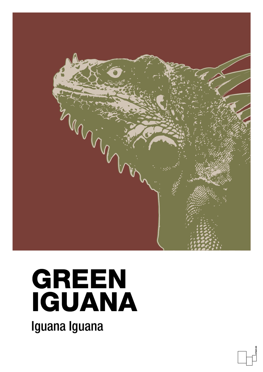 plakat: green iguana - red pepper-Dyr-A1two3