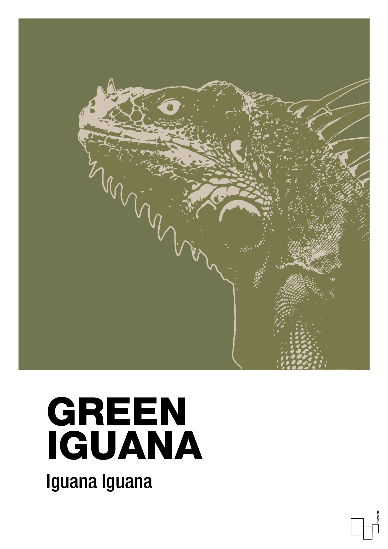 plakat: green iguana - secret meadow-Dyr-A1two3