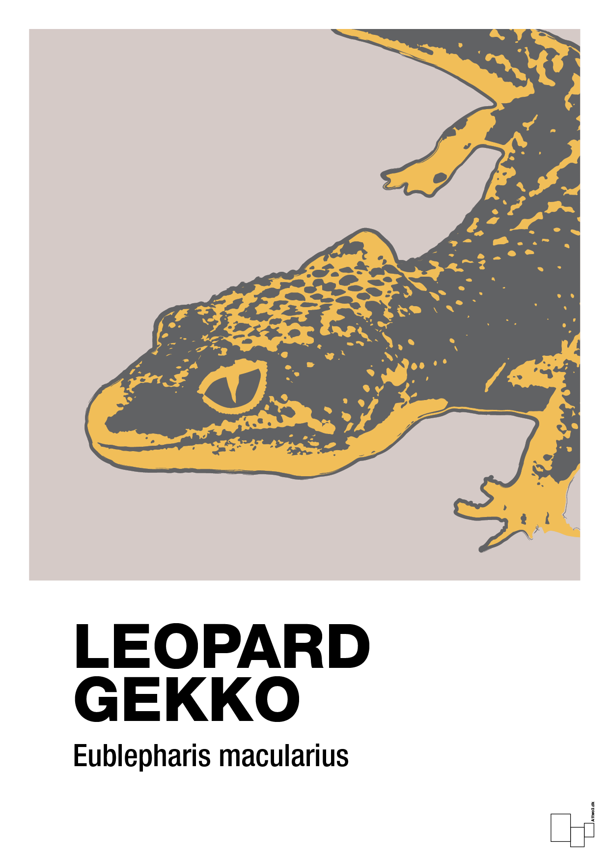 plakat: leopard gekko - broken beige-Dyr-A1two3