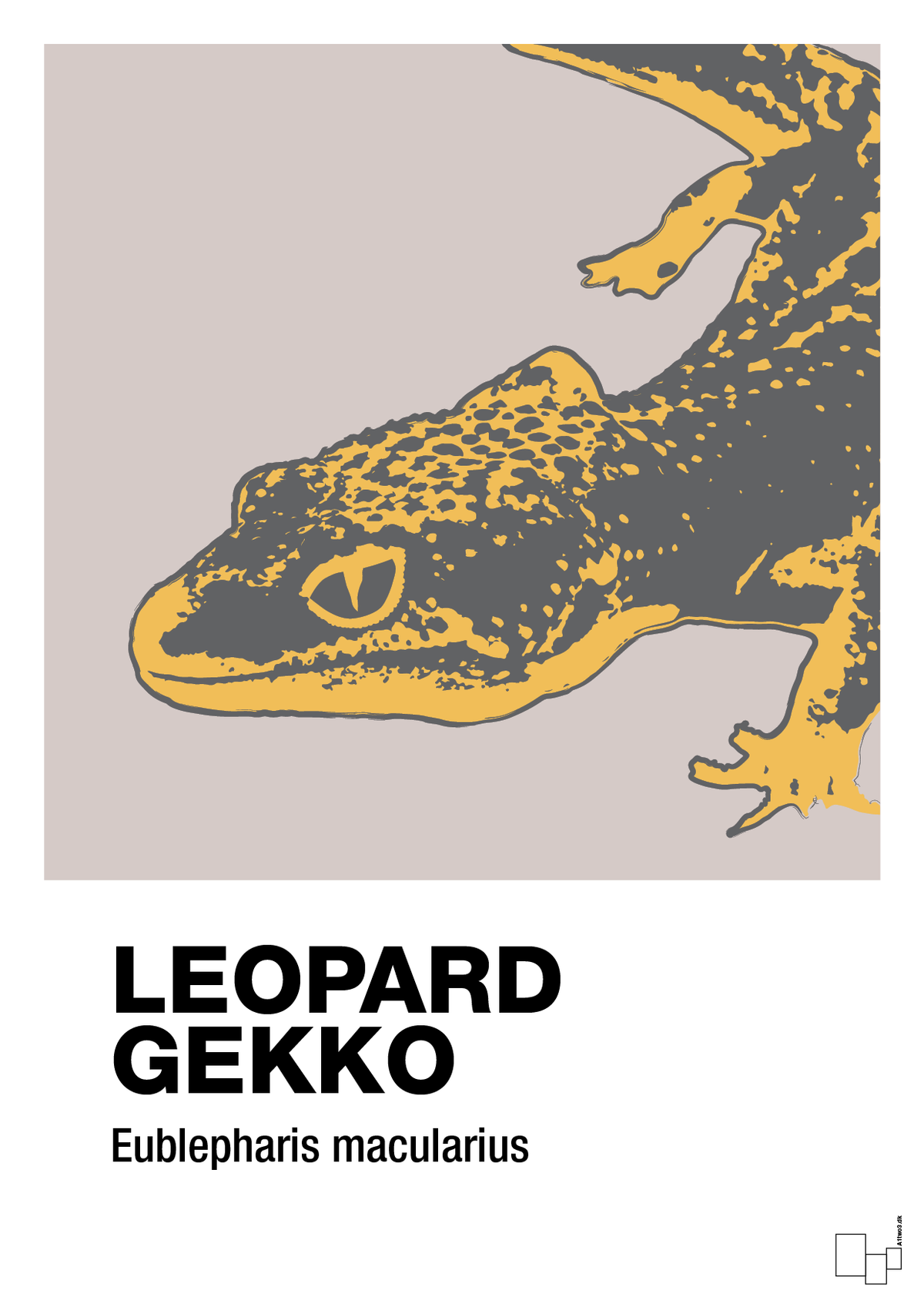 plakat: leopard gekko - broken beige-Dyr-A1two3
