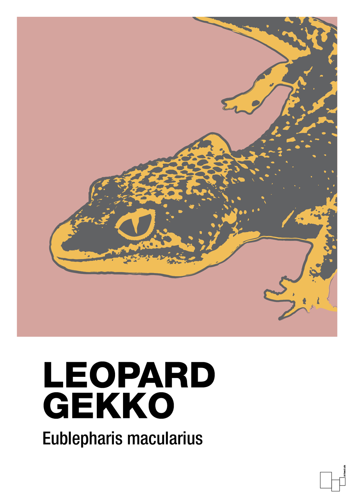plakat: leopard gekko - bubble shell-Dyr-A1two3