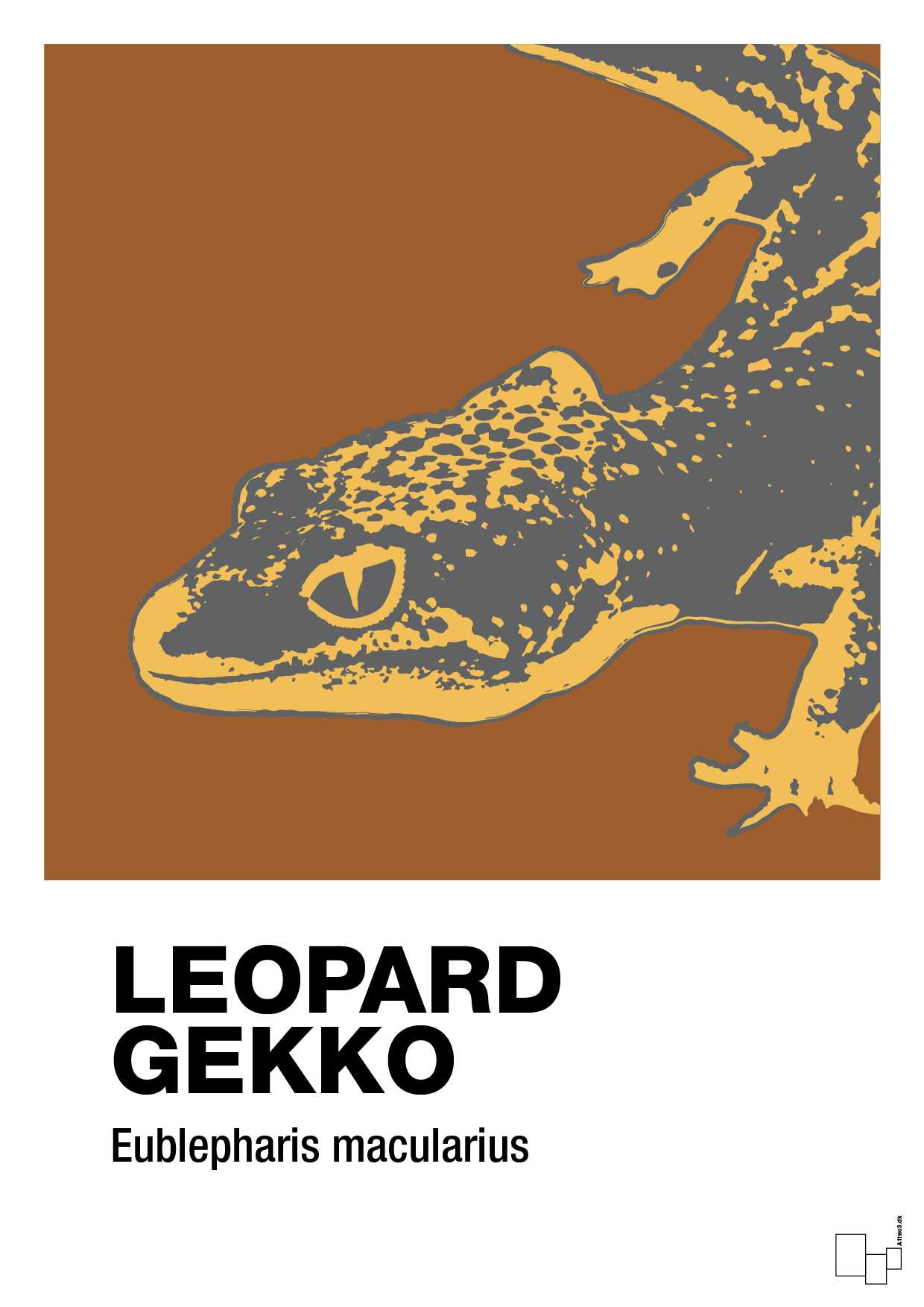 plakat: leopard gekko - cognac-Dyr-A1two3