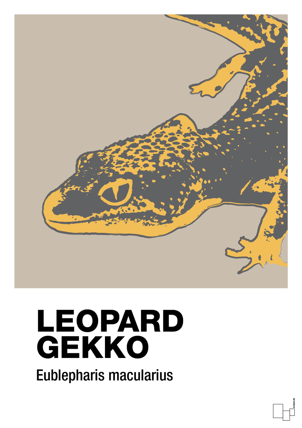 plakat: leopard gekko - creamy mushroom-Dyr-A1two3