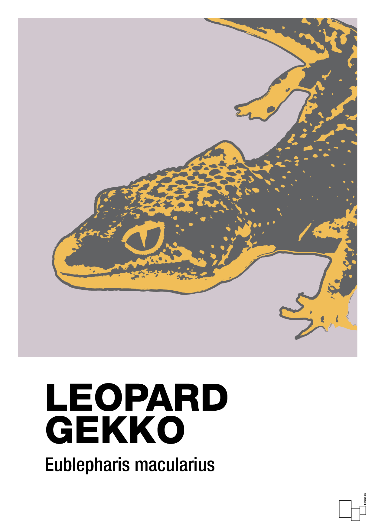 plakat: leopard gekko - dusty lilac-Dyr-A1two3