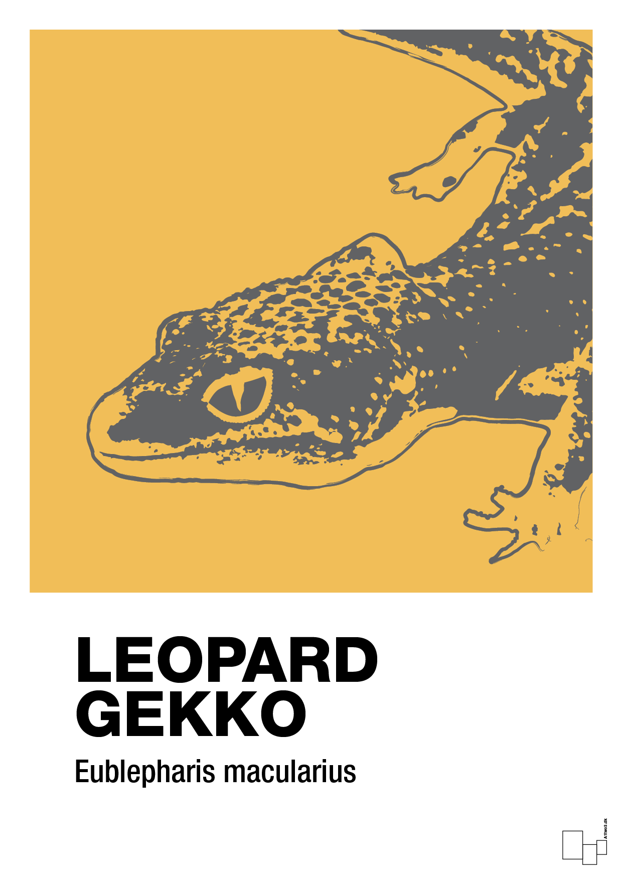 plakat: leopard gekko - honeycomb-Dyr-A1two3
