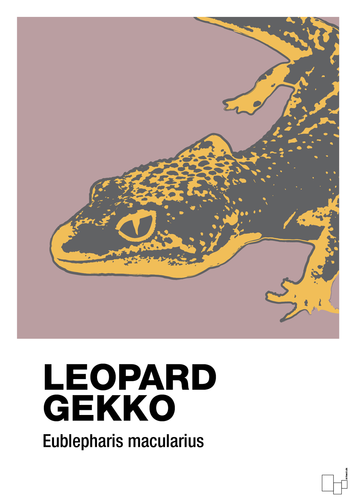 plakat: leopard gekko - light rose-Dyr-A1two3