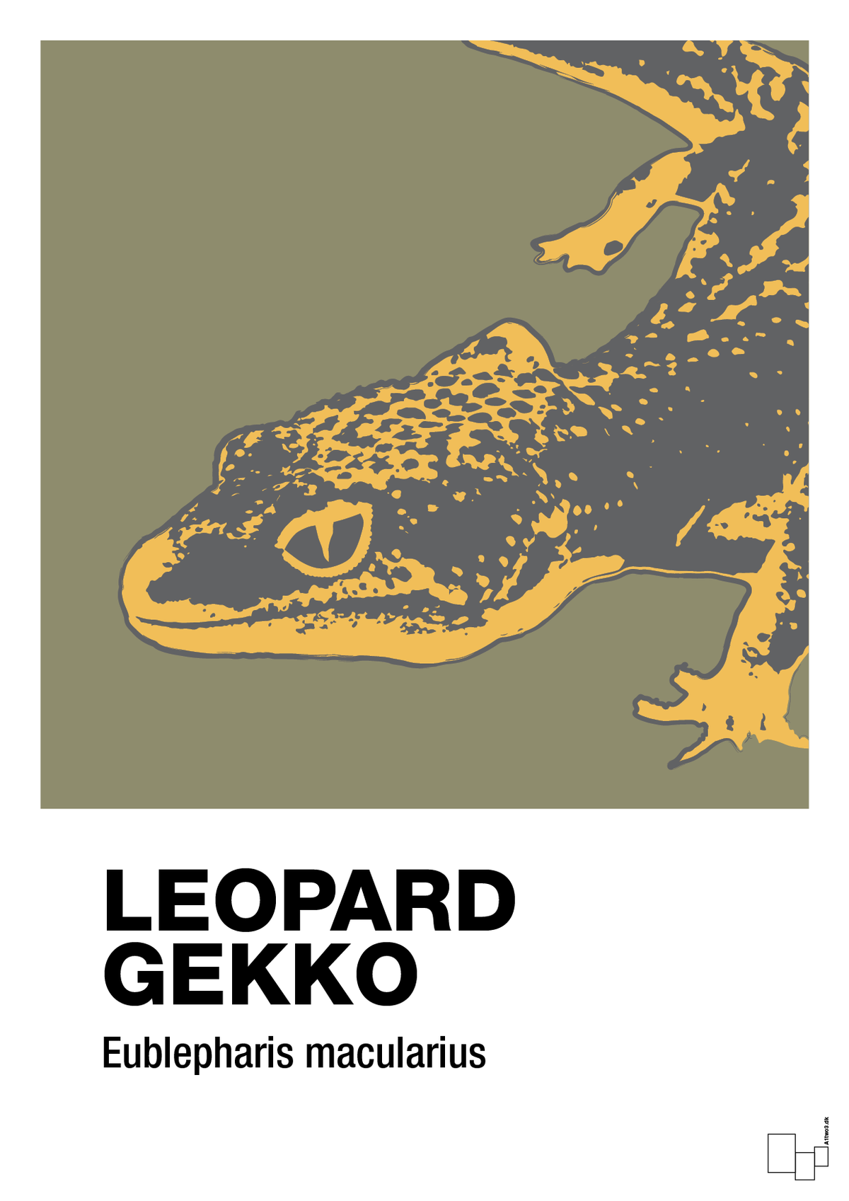 plakat: leopard gekko - misty forrest-Dyr-A1two3