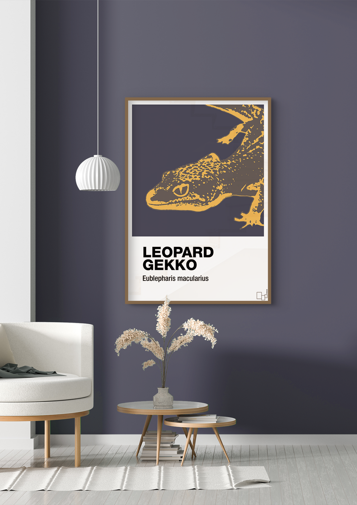 plakat: leopard gekko - graphic charcoal-Dyr-A1two3