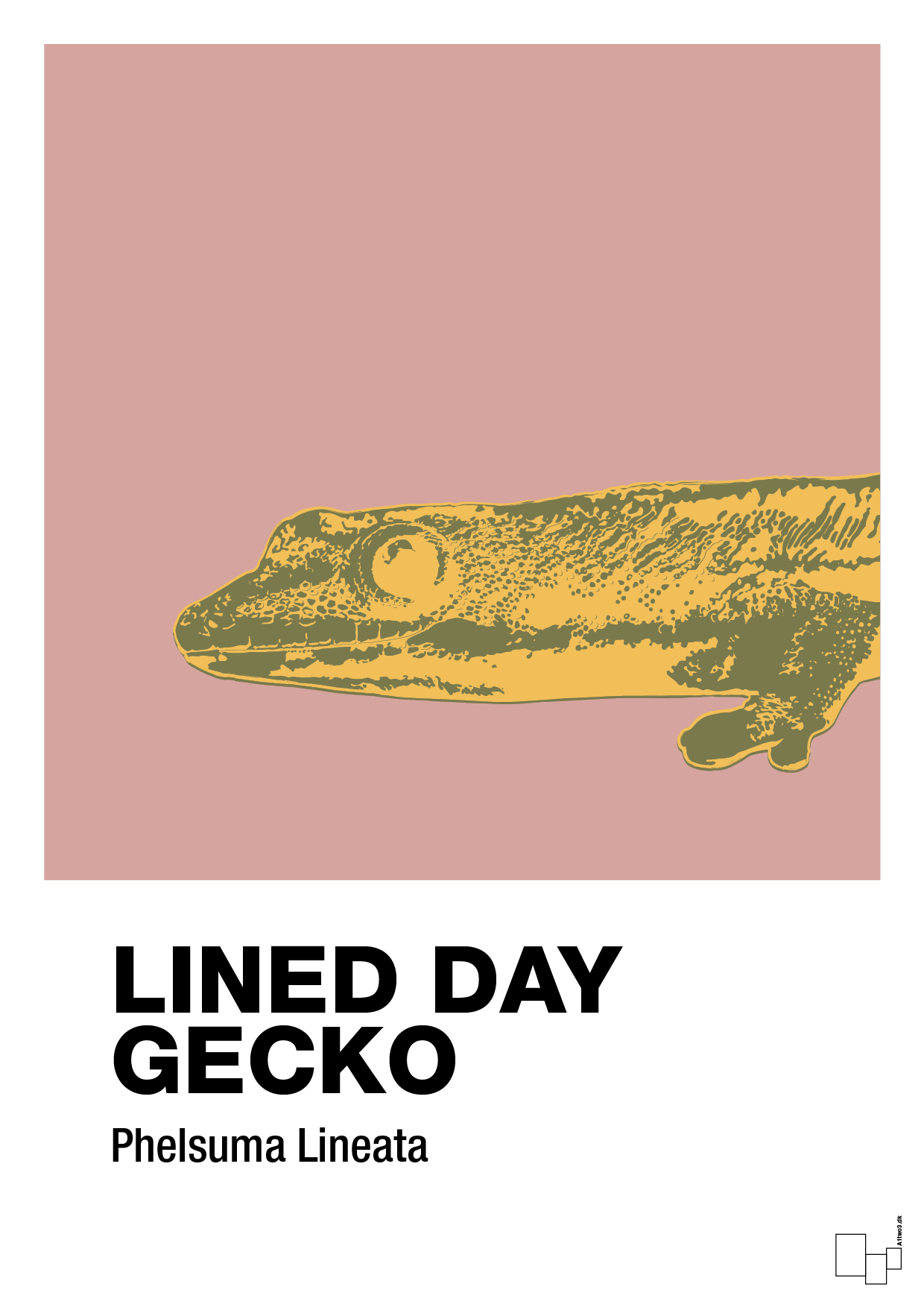 plakat: lined day gecko - bubble shell-Dyr-A1two3