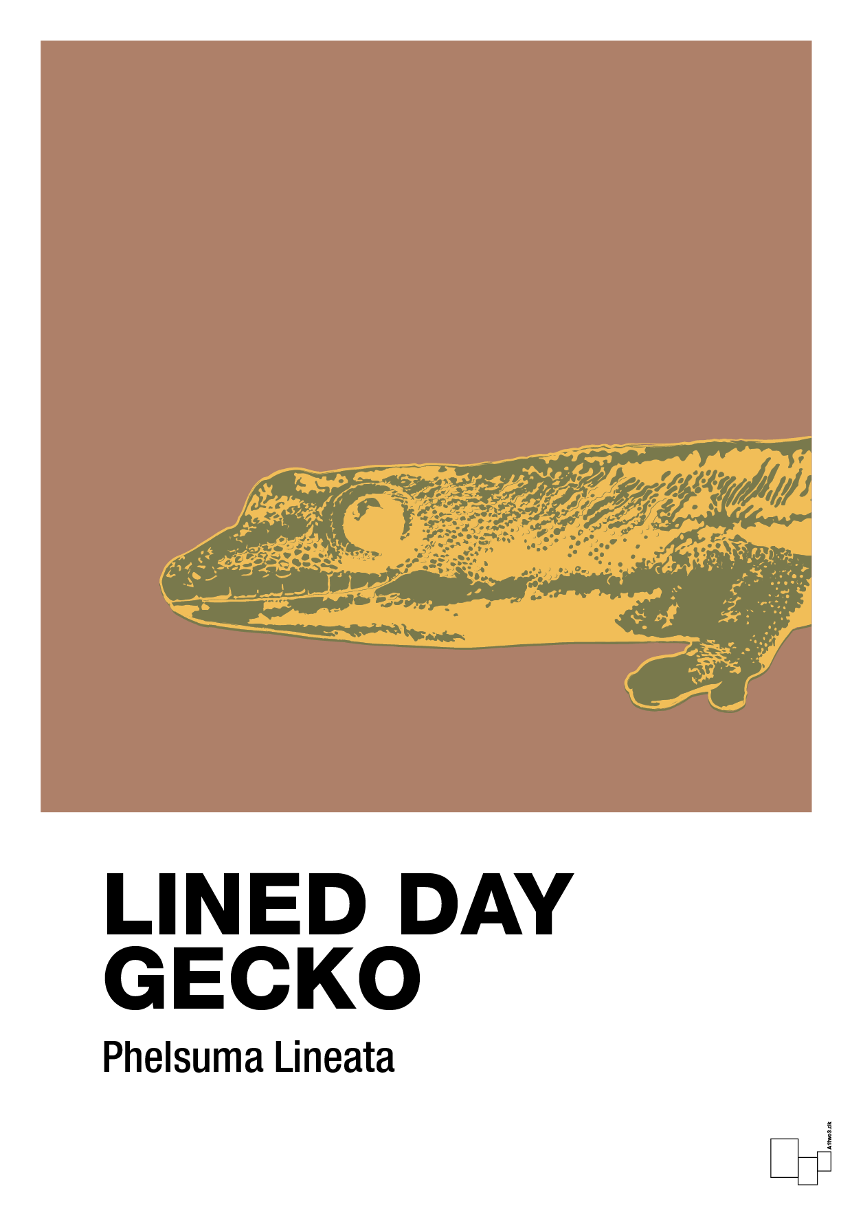plakat: lined day gecko - cider spice-Dyr-A1two3