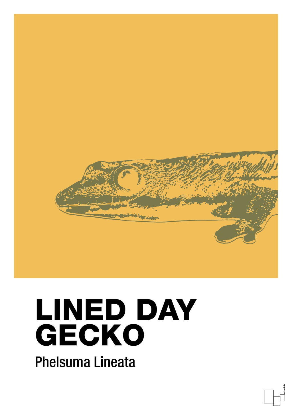 plakat: lined day gecko - honeycomb-Dyr-A1two3