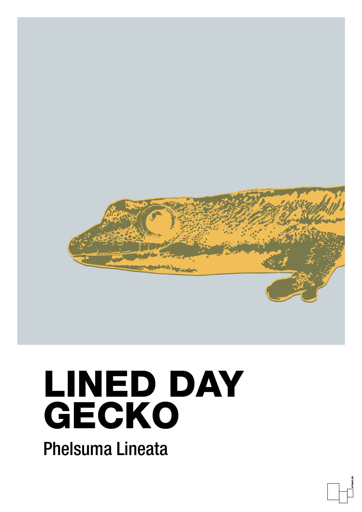 plakat: lined day gecko - light drizzle-Dyr-A1two3