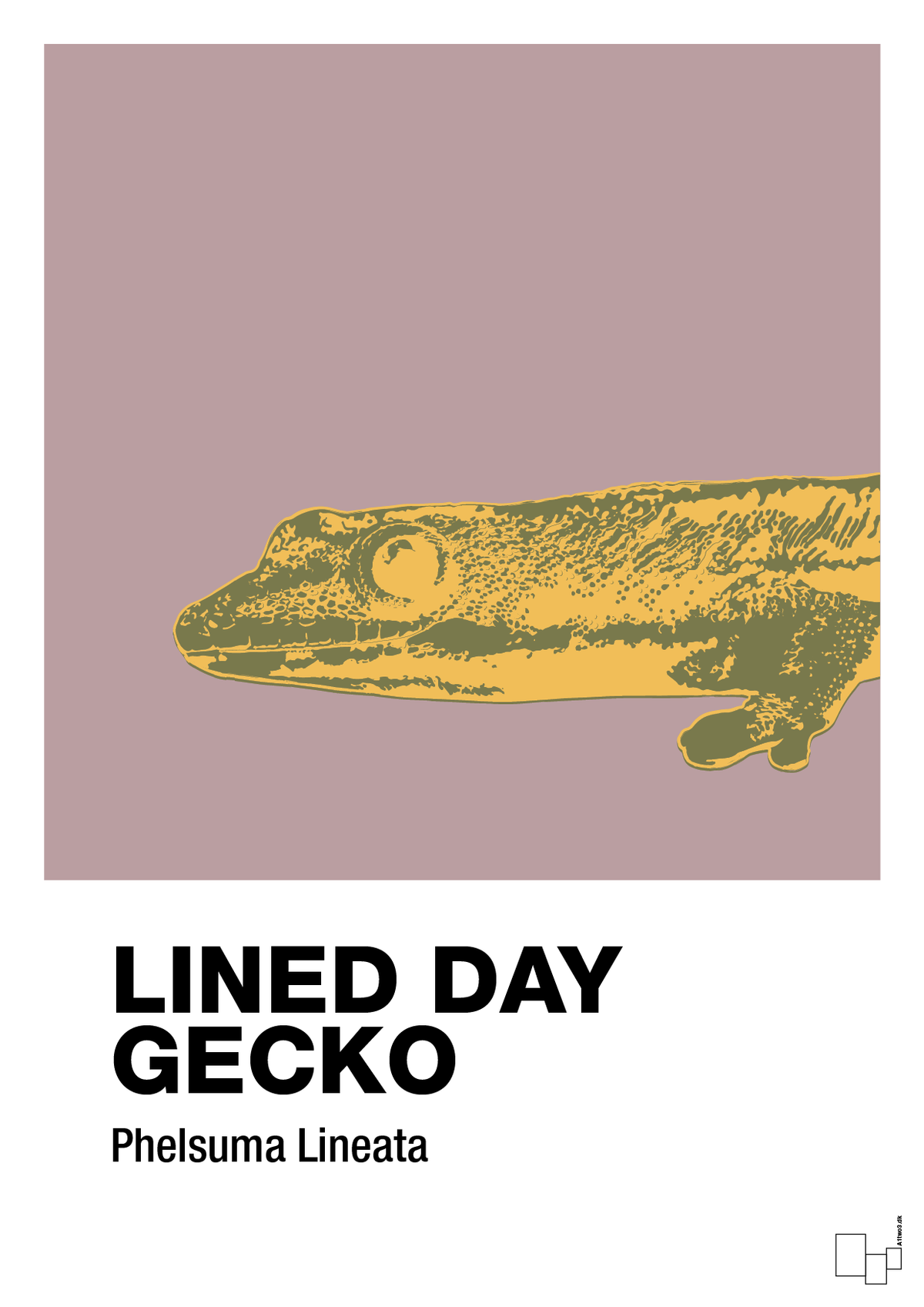 plakat: lined day gecko - light rose-Dyr-A1two3