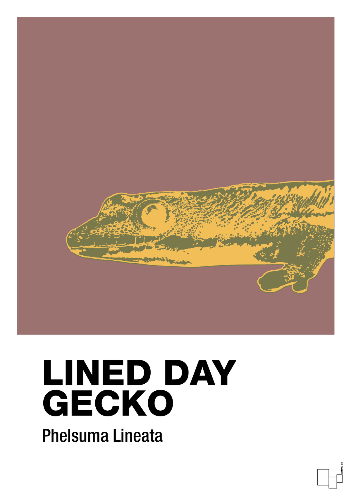 plakat: lined day gecko - plum-Dyr-A1two3