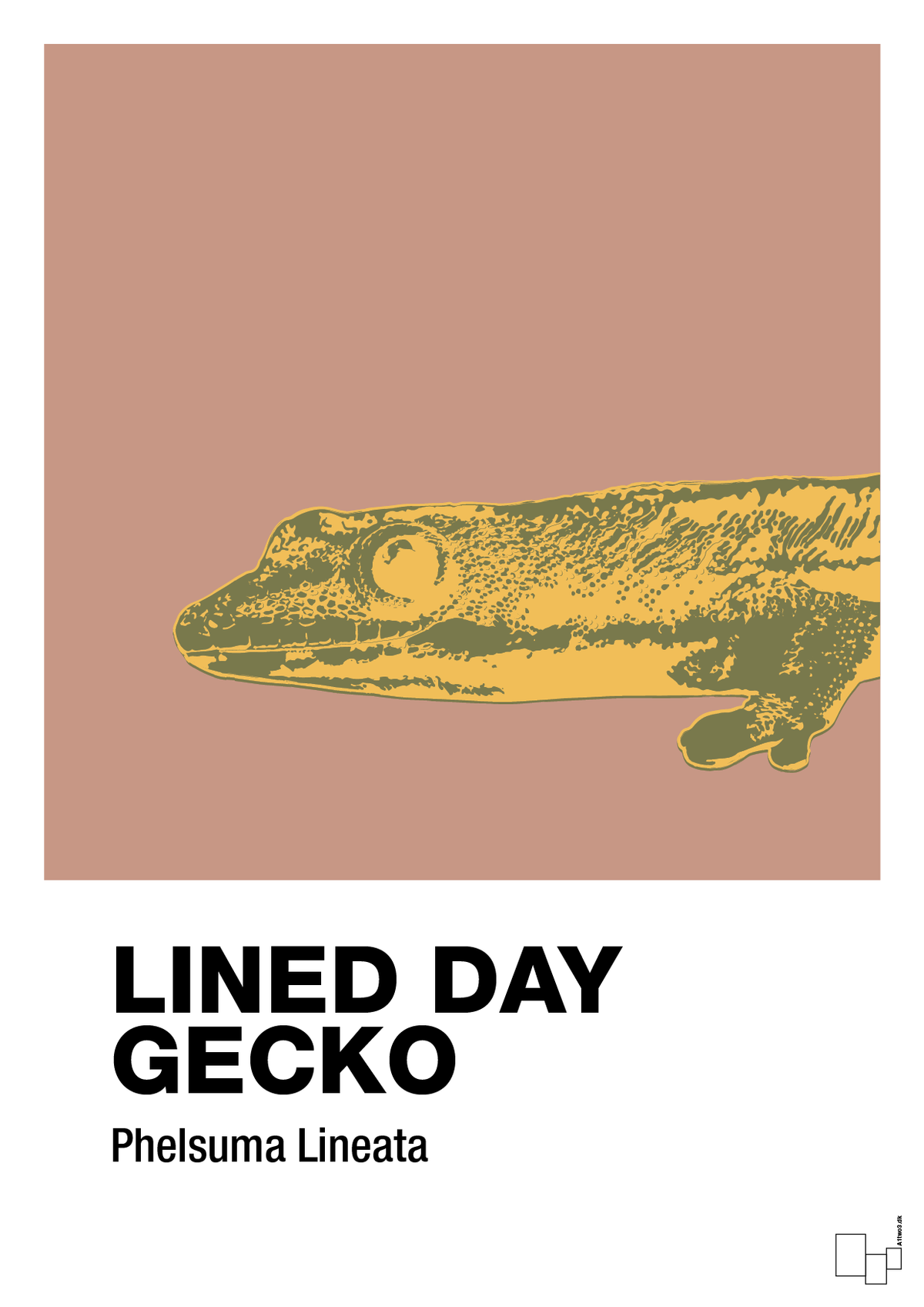 plakat: lined day gecko - powder-Dyr-A1two3