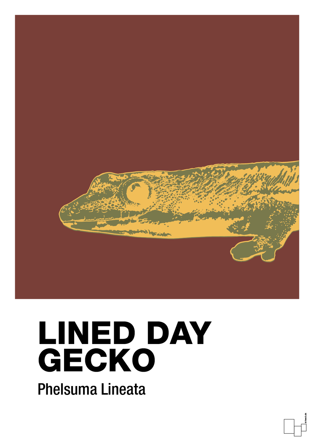 plakat: lined day gecko - red pepper-Dyr-A1two3