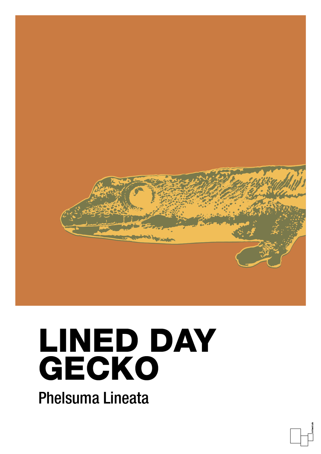 plakat: lined day gecko - rumba orange-Dyr-A1two3