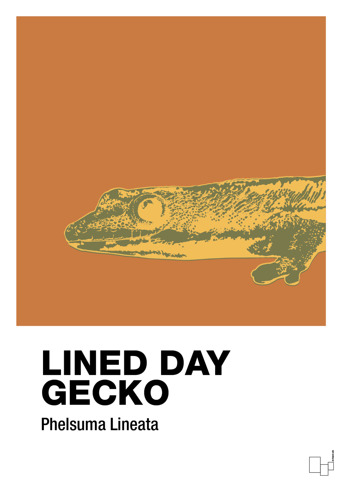 plakat: lined day gecko - rumba orange-Dyr-A1two3